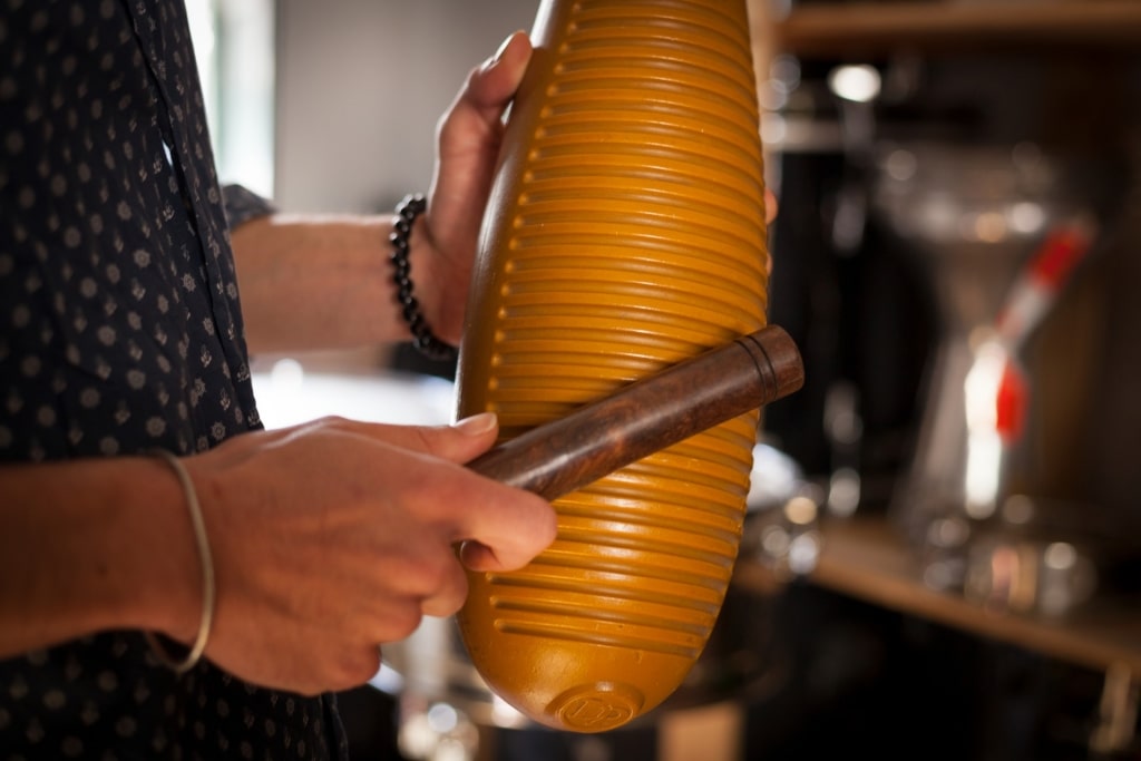 Man playing guiro