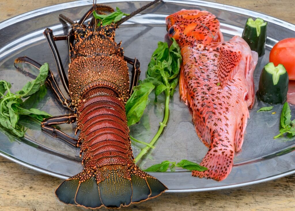 Seafood on a platter