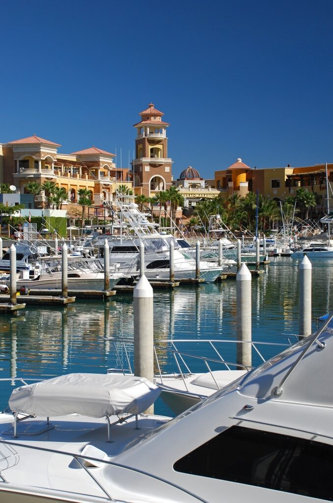 View from the boardwalk in Cabo San Lucas Marina