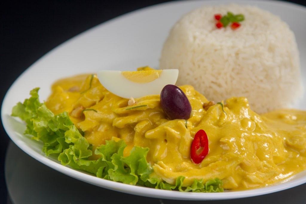 Aji de gallina on a plate