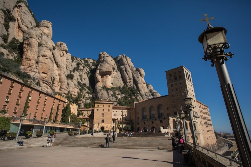 View of Montserrat with rocky cliff