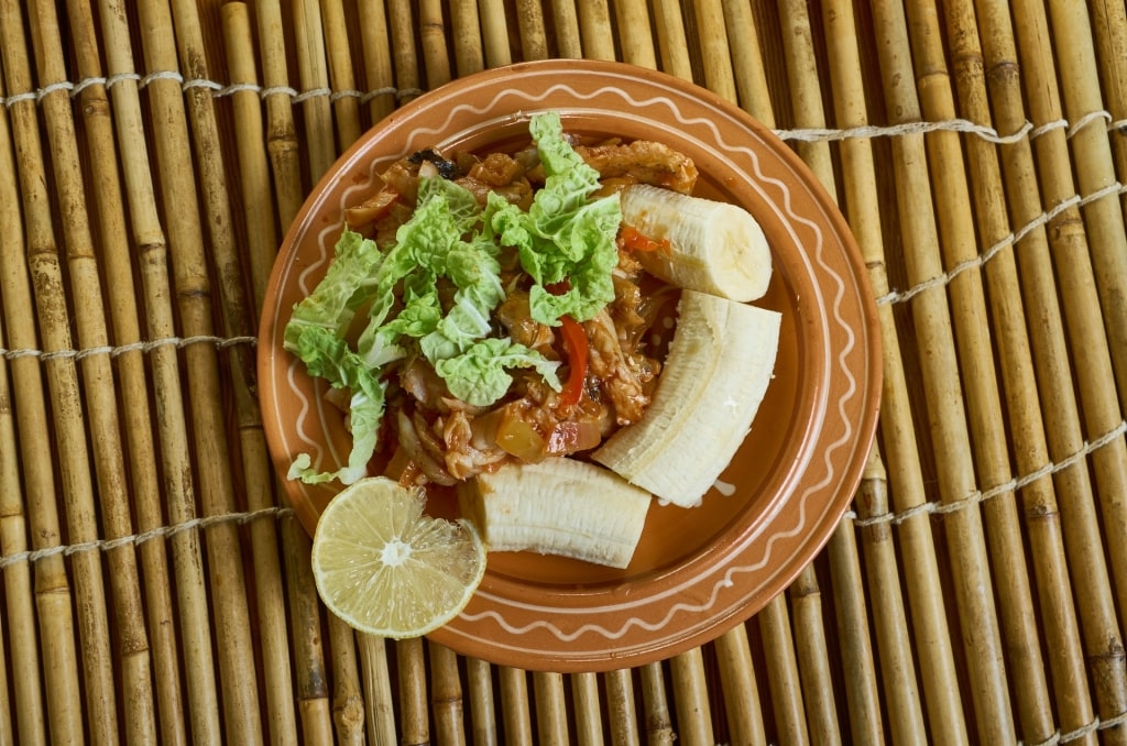 Plate of Green Figs & Saltfish