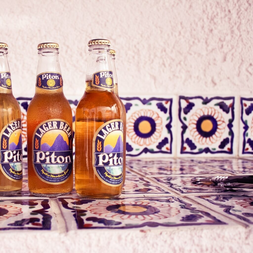 Piton beer on a table