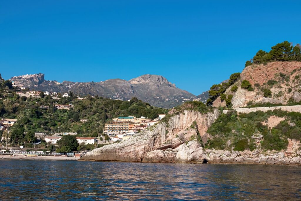 View of Taormina from the water