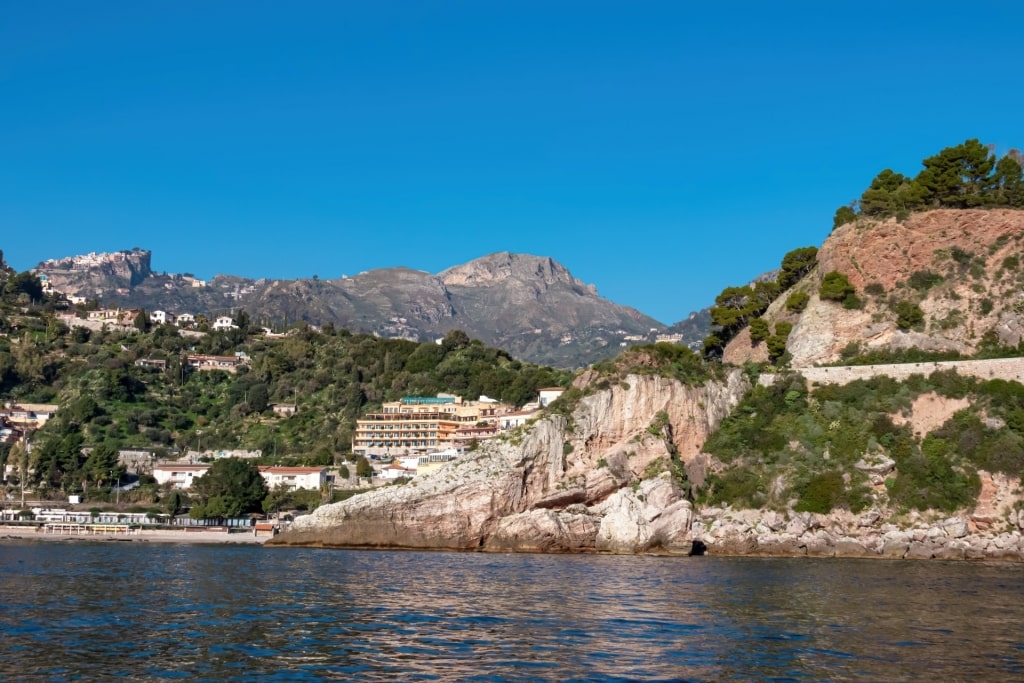 View of Taormina from the water