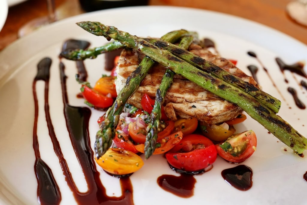 Plate of tuna steak