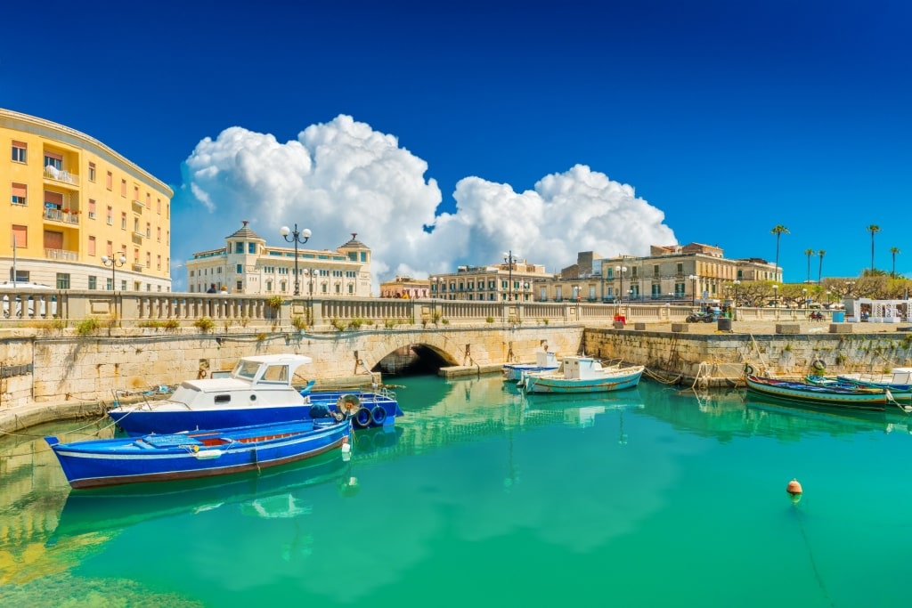 Pretty waterfront of Ortigia, Syracuse