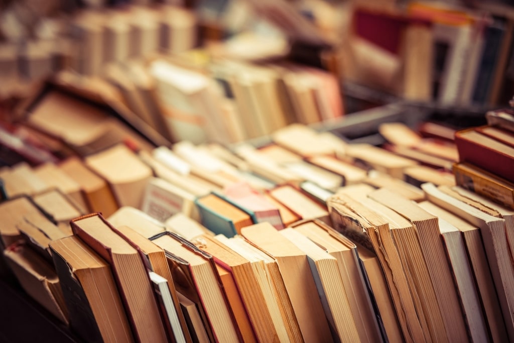 Books inside a store