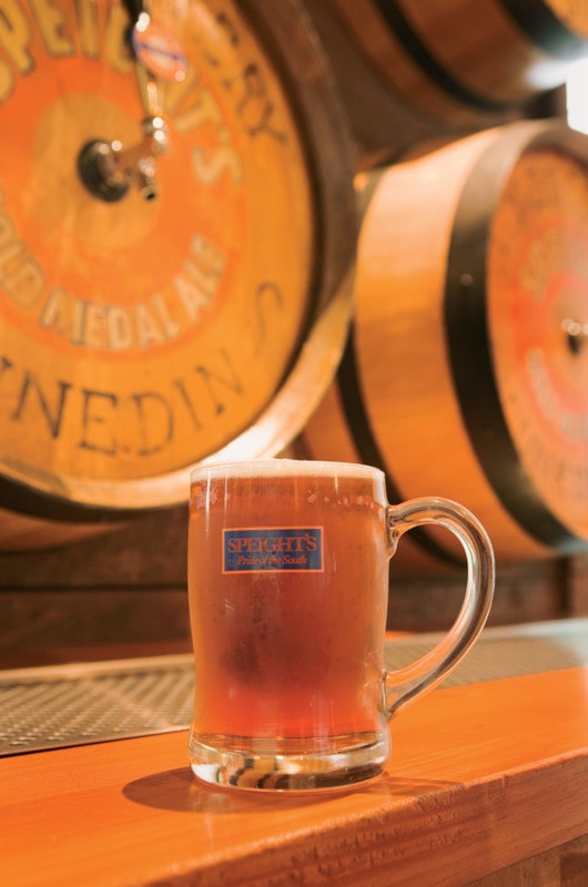 Glass of beer in Speight’s Brewery