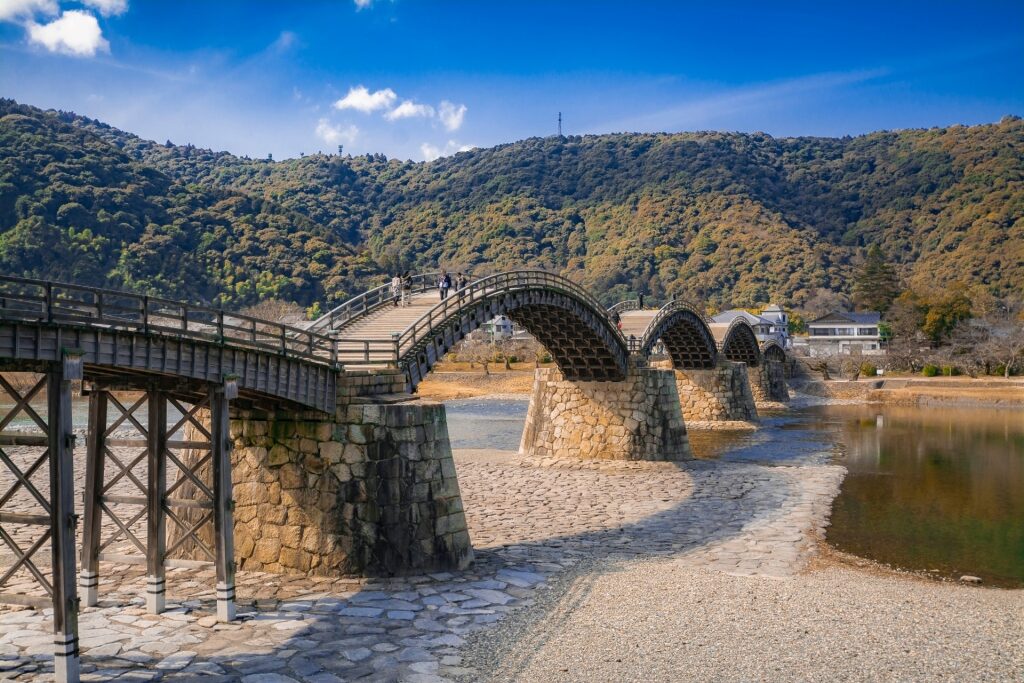 Historical wooden arch bridge of Kintaikyo Bridge