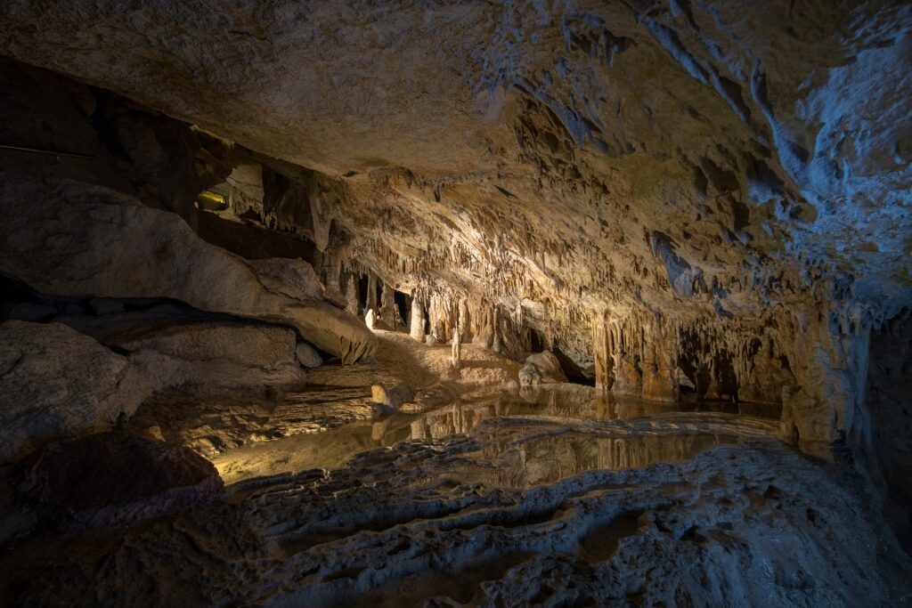 Limestone inside Can Marçà Caves