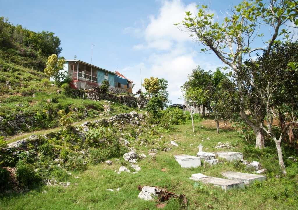 View of Nine Mile with Bob Marley's home