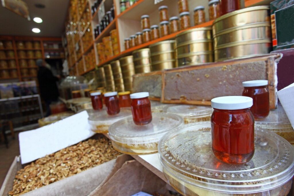 Honey at a store in Turkey