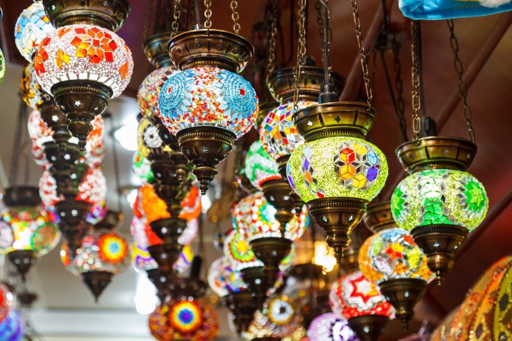 Colorful lanterns on display