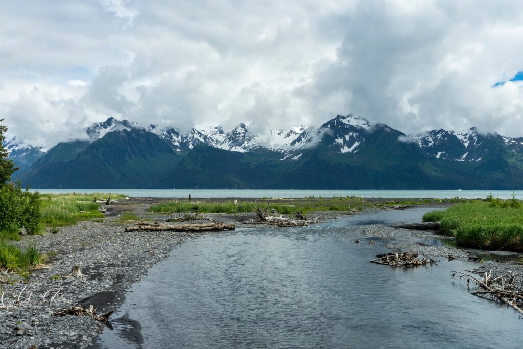 Calm waters of Tonsina Beach, Seward