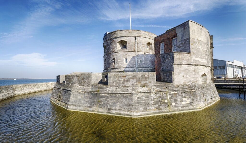 Historic site of Calshot Castle, near Southampton, England