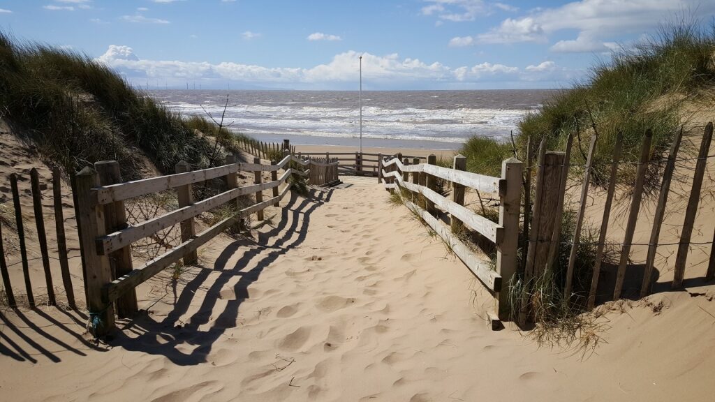 Pathway leading to Formby Beach, Liverpool, England