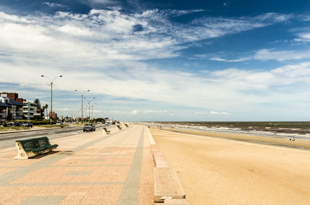 View of Playa Carrasco, Montevideo with promenade