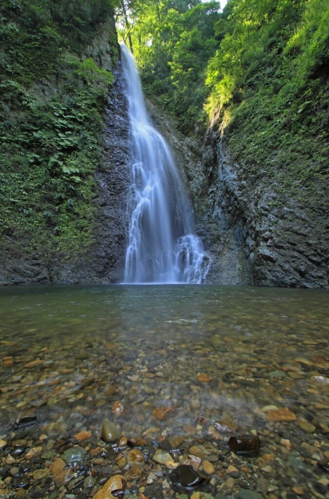 Clear water of Anmon-no-Taki Falls, Aomori