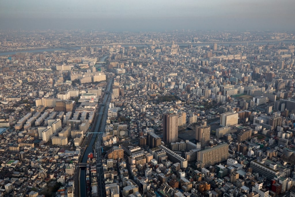 Aerial view of Tokyo