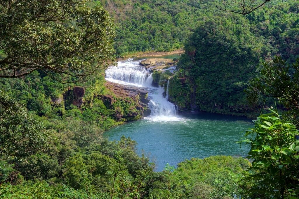 Majestic landscape of Mariyudu Waterfall in Iriomote, Okinawa