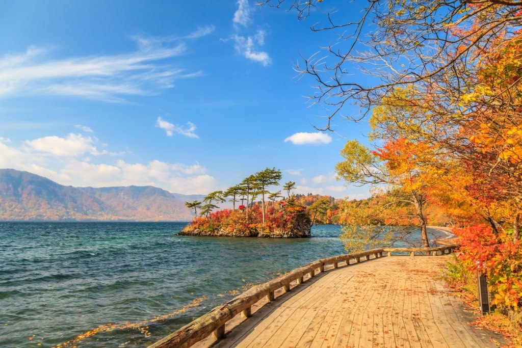 Beautiful view of Towada-Hachimantai National Park in the fall