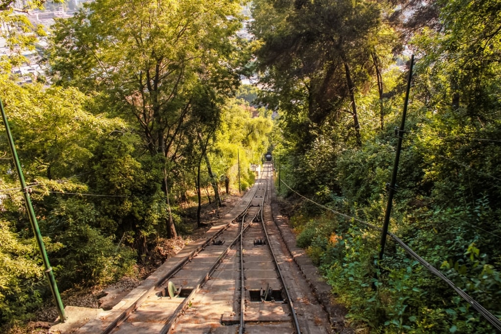 Funicular going to Cerro San Cristobal, Santiago