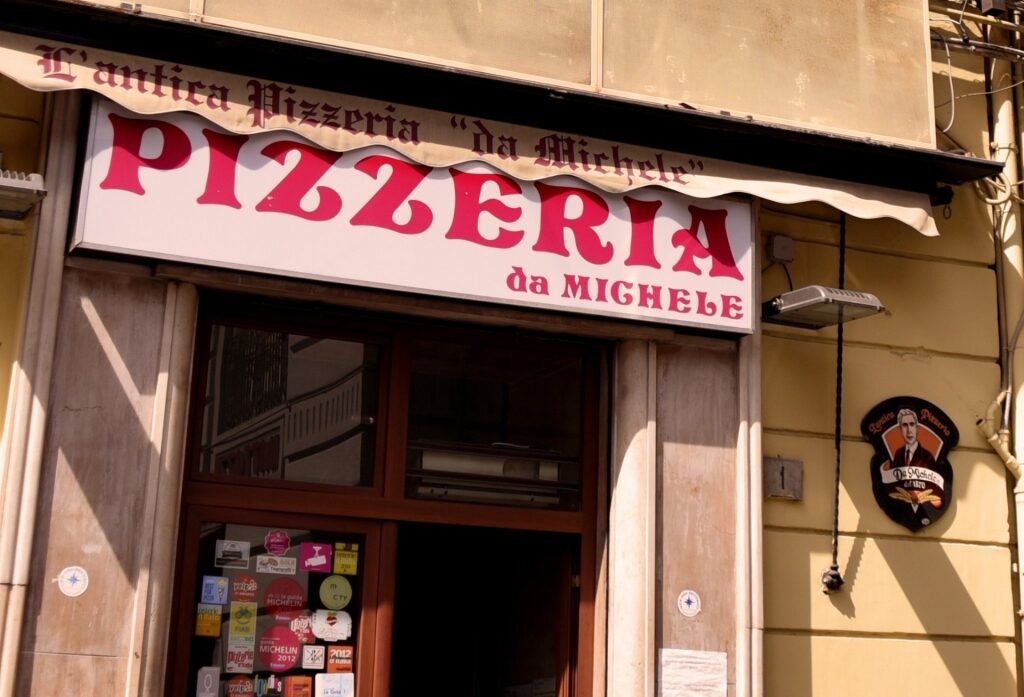 Facade of L’Antica Pizzeria da Michele, Naples
