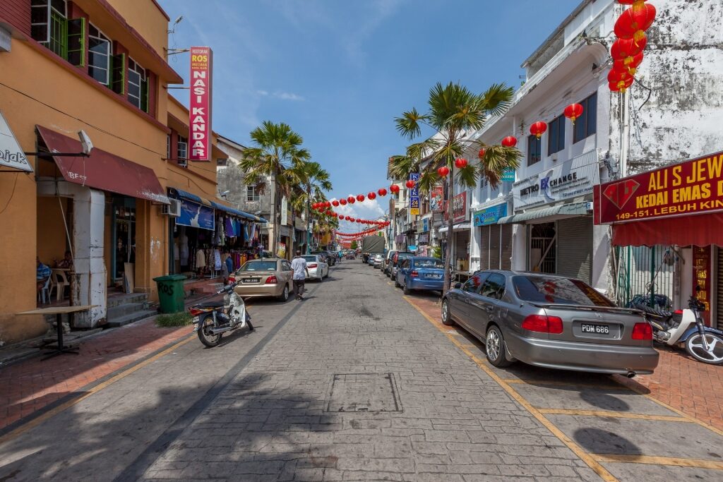 Street view of George Town in Penang, Malaysia