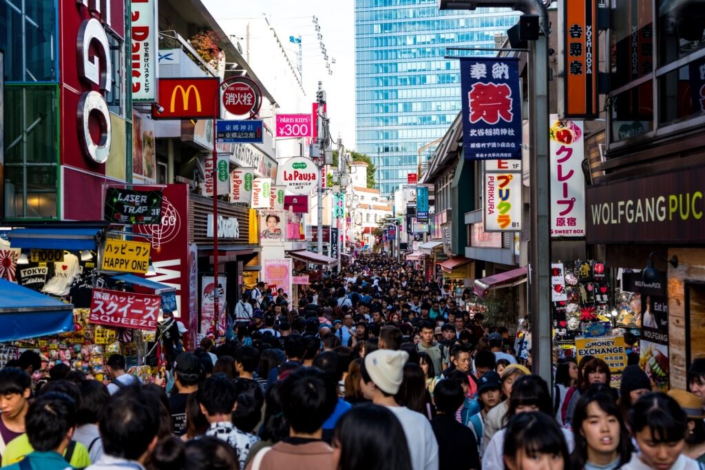 Street view of Harajuku in Tokyo, Japan