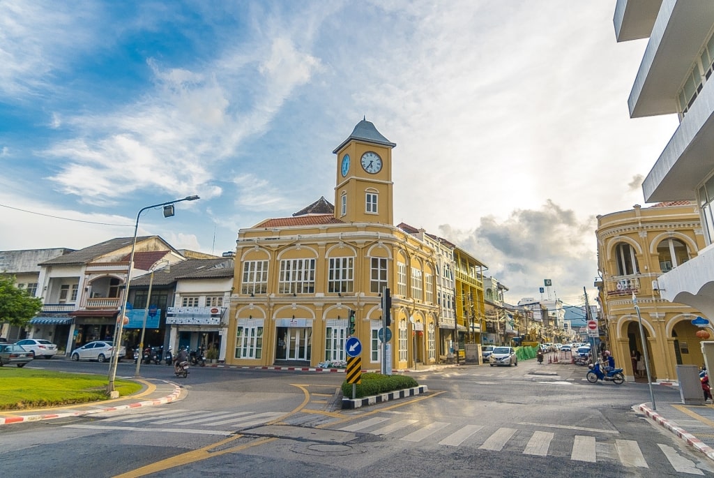 Street view of Old Town in Phuket, Thailand