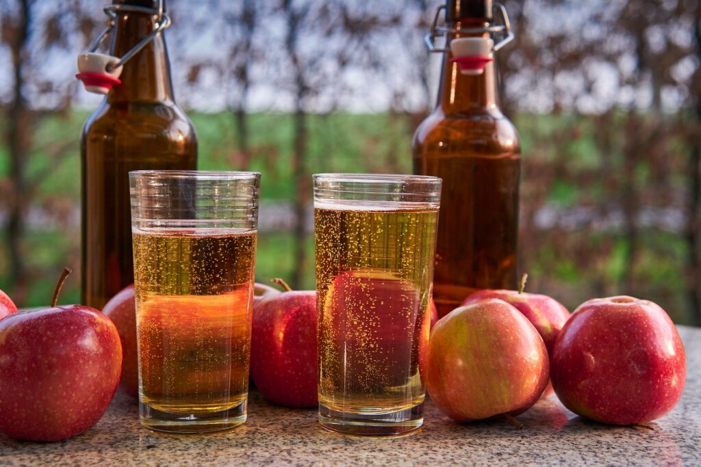 Apple cider in glasses