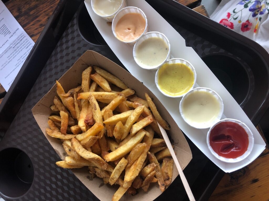 Fries with different dips