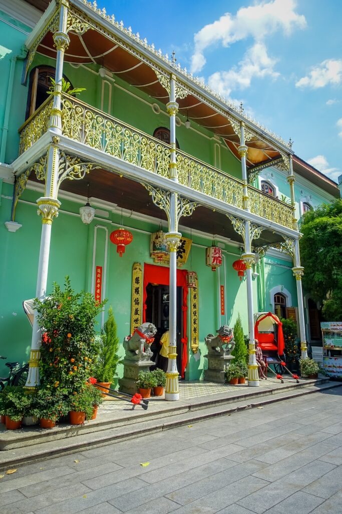 Green exterior of Peranakan Mansion