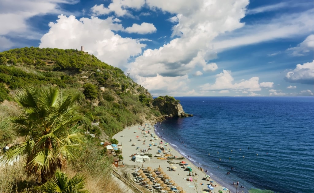 Aerial view of Playa de Maro, Nerja