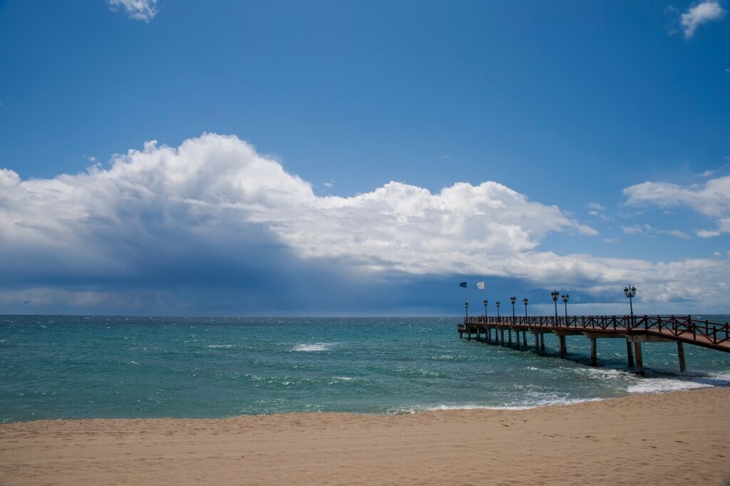 View of Playa de Nagüeles with boardwalk