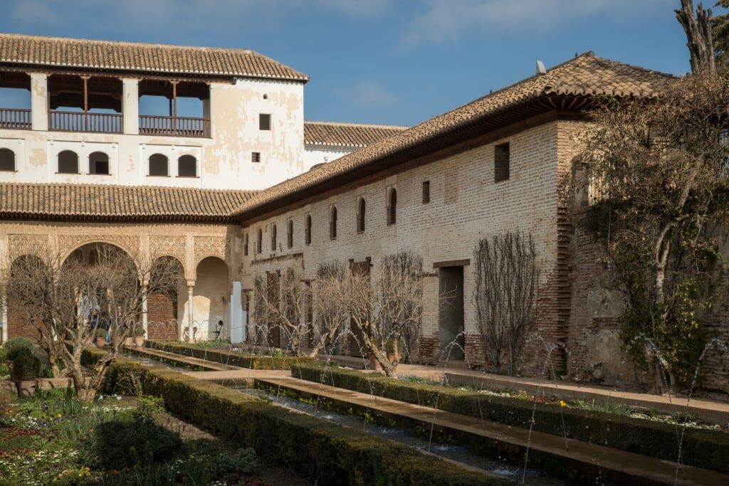 Courtyard of Generalife in Alhambra Palace, Malaga