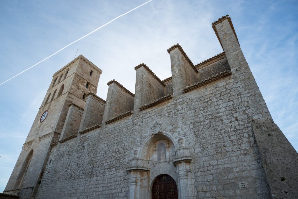Facade of Cathedral of Ibiza in Dalt Vila, Ibiza