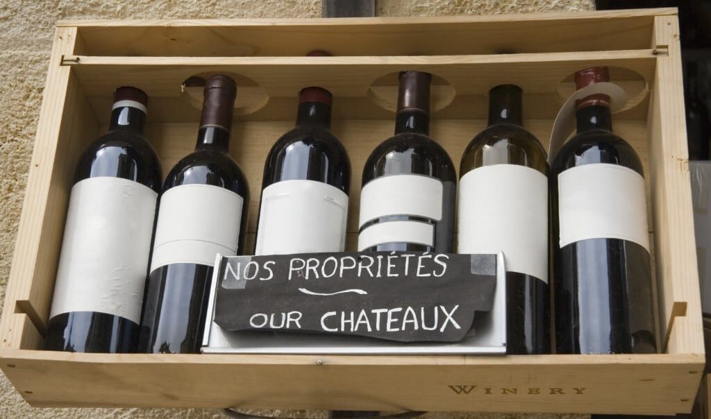 Wine bottles in Saint-Émilion