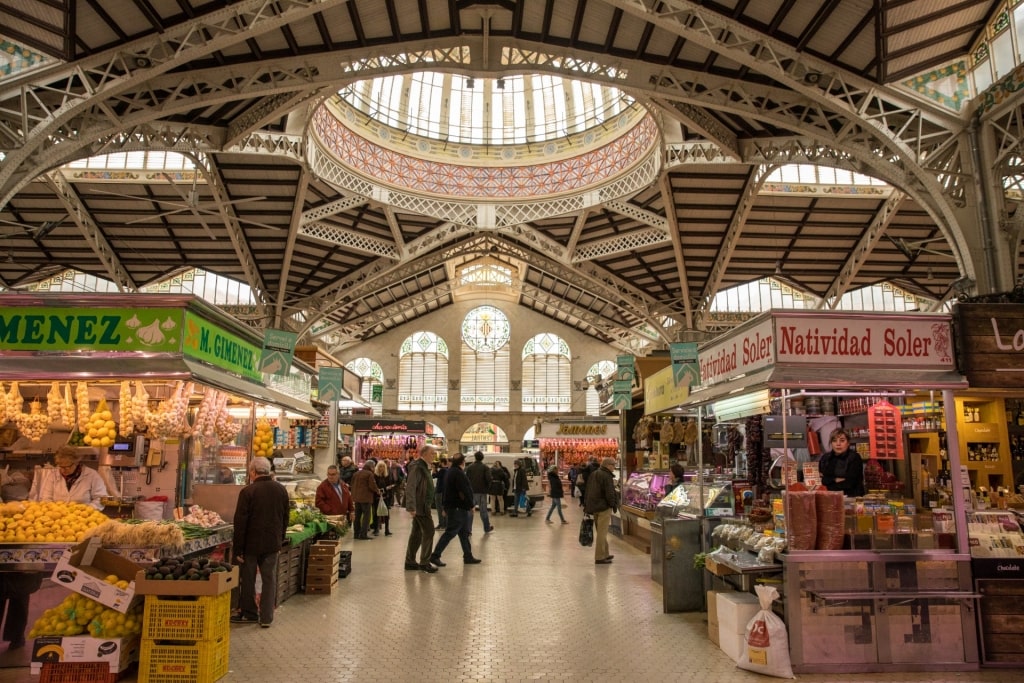 View inside the Central Market, Valencia