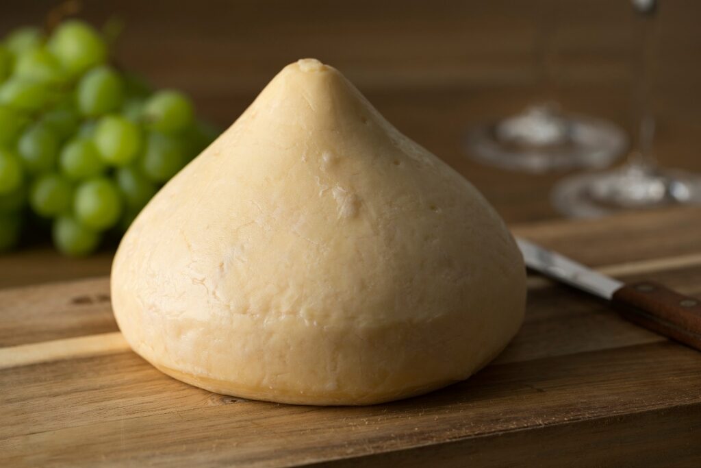 Cone-shaped tetilla cheese