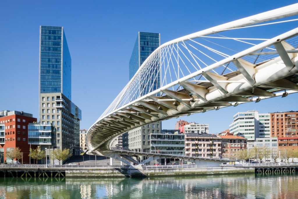 Unique architecture of Zubizuri Bridge