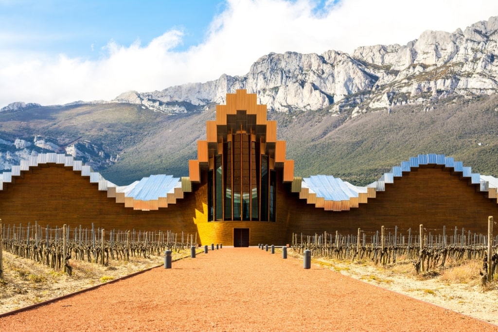 Beautiful architecture of Bodegas Ysios, La Rioja