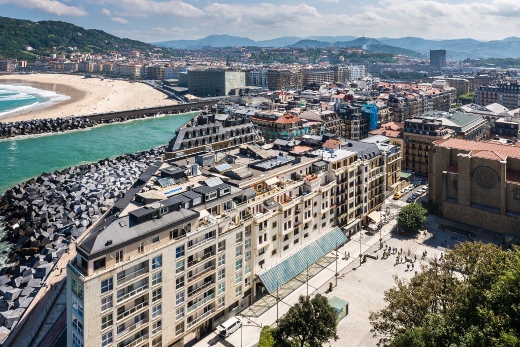 Aerial view of Old Quarter, San Sebastián