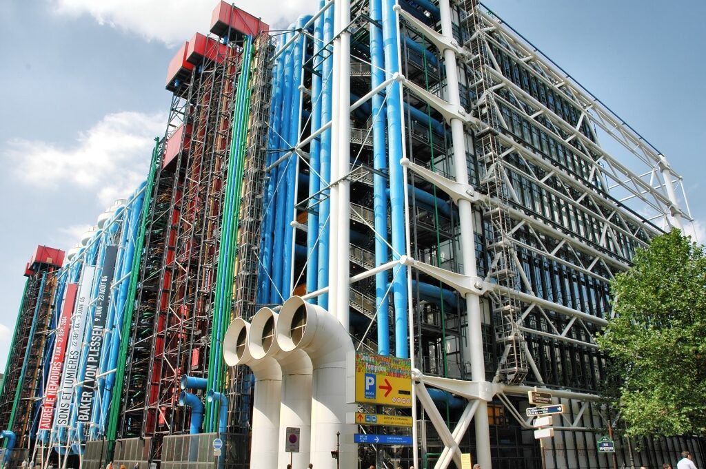 Colorful architecture of The Centre Pompidou