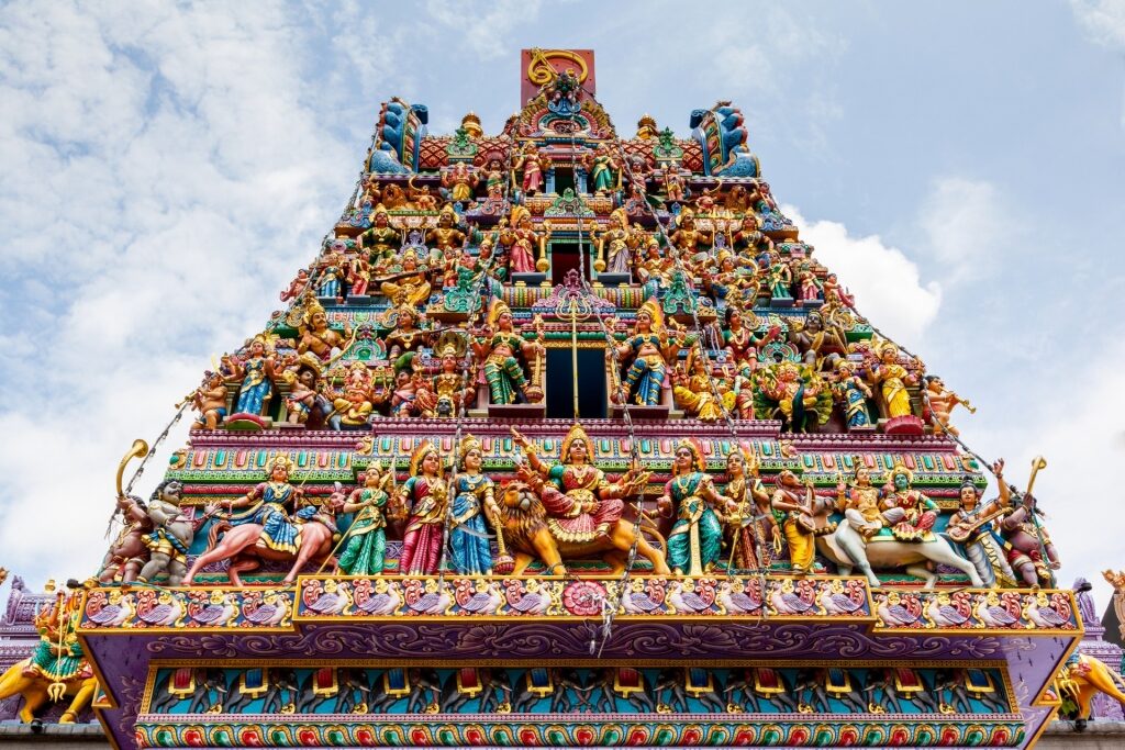 Intricate exterior of Sri Veeramakaliamman Temple