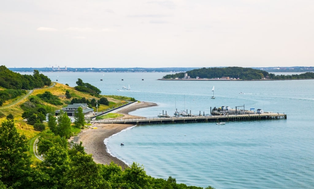 Aerial view of the Spectacle, Boston Harbor Islands