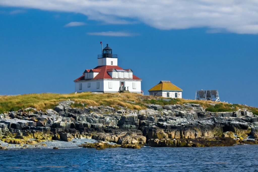 Iconic Egg Rock Lighthouse in Bar Harbor, Maine