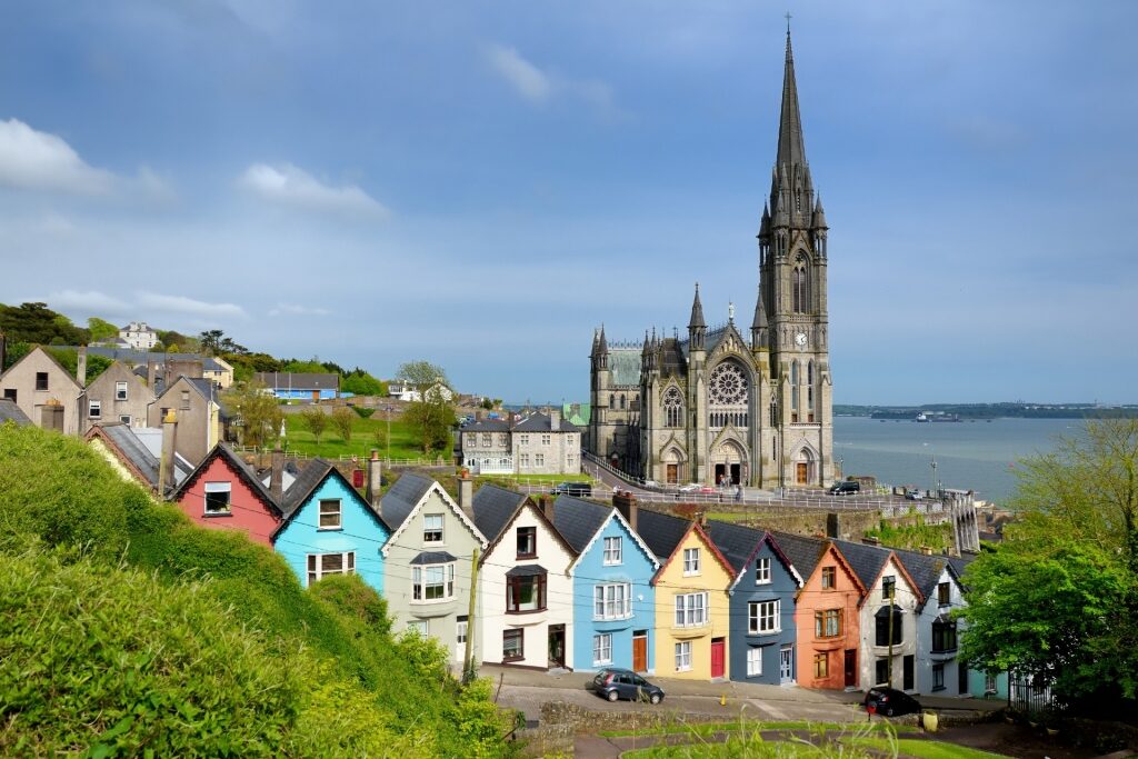 Landscape of Cobh with St. Colman's Cathedral
