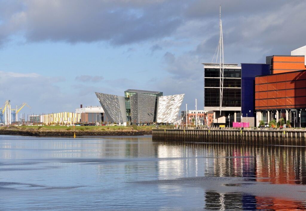 View of Titanic Belfast from the water